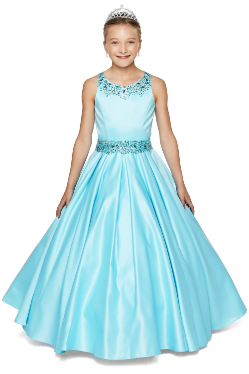 CC_5047AQ - Girls Dress Style 5047 - Aqua Satin and Sequin Ball Gown - Sizes 7-16 - Flower Girl Dresses - Flower Girl Dress For Less CC_5047AQ - Girls Dress Style 5047 - Aqua Satin and Sequin Ball Gown - Sizes 7-16 - Flower Girl Dresses - Flower Girl Dress For Less