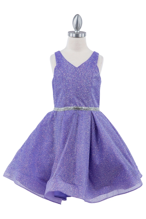 CC_8047LAV - Lavender Dazzling Glitter Hard Mesh Dress - Cinderella Couture  - Flower Girl Dresses - Flower Girl Dress For Less