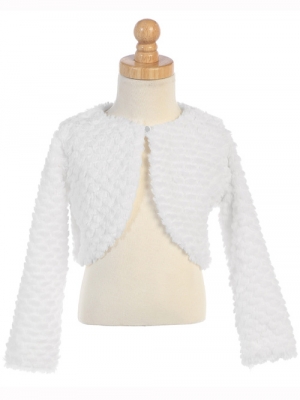 Girls Sweater Style 1109 - Long Sleeve Faux Fur Jacket in Choice of Color
