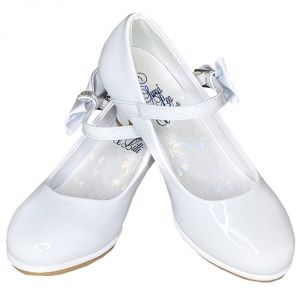 White Heeled Shoes with Bow Details - Style PEARL
