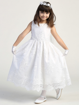 Corded Embroidered Lace on Tulle Dress - Style SP164