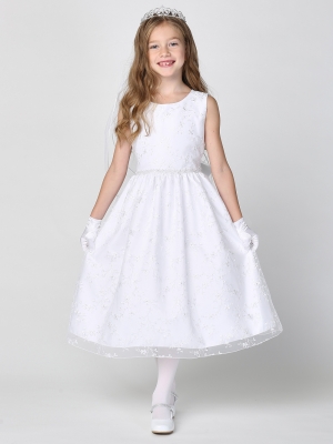 Floral Embroidered Tulle Dress with Sequins