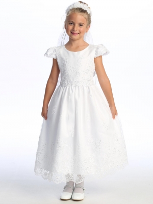 Cap Sleeve Corded Embroidered Dress with Beads and Sequins - SP209