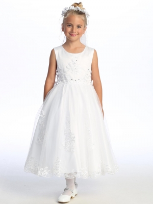 Sleeveless Corset Tie Dress with Embroidered Sequin Floral Details
