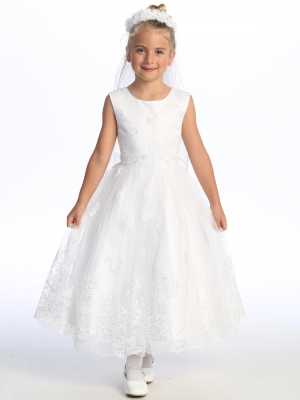 SALE- Sleeveless Corded Embroidered Dress with Pearls and Sequins - SP733