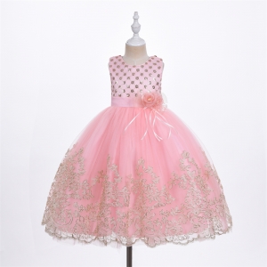 Blush Embroidered Dress with Sequin and Floral Details