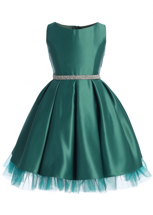 green emerald velvet dress Cute Pretty Black Lace Green Wedding Little Girl Flower Girl Dresses G –  SELINADRESS main image 1