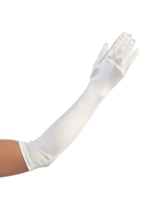 Women's Long Satin Gloves - Over Elbow