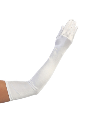 Women's Long Satin Gloves - Opera Length