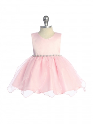 Pink Baby Pixie Dress with Pearl and Rhinestone Waist