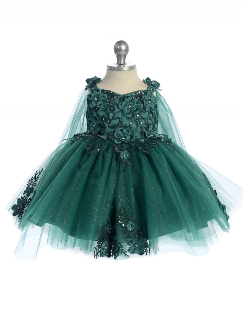 green emerald velvet dress Green Toddler Dress| High-Quality Styles main image 1