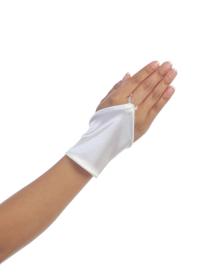 Satin Fingerless Short Gloves