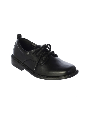 Boy's Black Matte Square Toe Shoes - Style S171