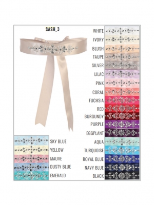 Girls Dress Beaded Ribbon SASH-3- In Choice of Color