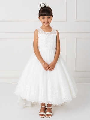 Beautiful Dress with Lace Applique Train Skirt in Choice of Color