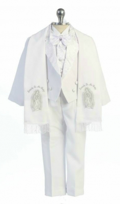 Boys Suit Style TX103- 5 Piece Tuxedo Set with Image of Our Lady of Guadalupe