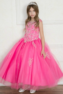 Hot Pinks And Fuchsia Flower Dresses Dress For Less S Dress Style Sy122 Sleeveless Rhinestone With Tulle Skirt In Choice Of Color
