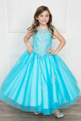 Turquoise and Gold Pageant Dresses