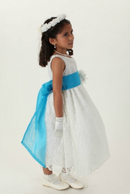 powder blue flower girl dress