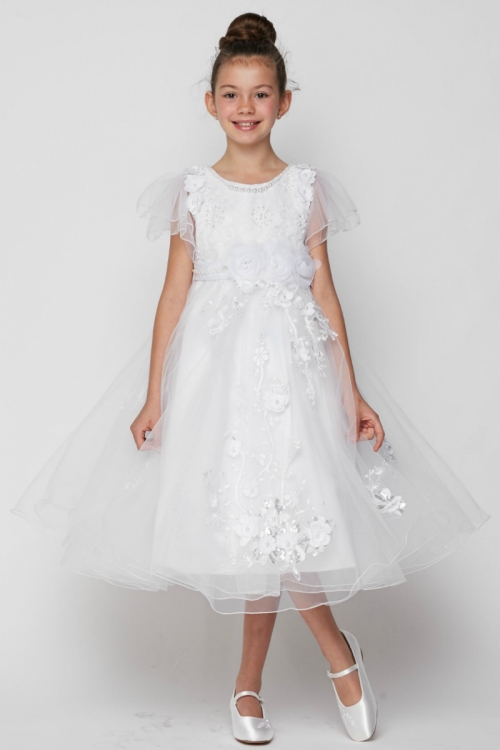 White Short Tulle Dress for Girls