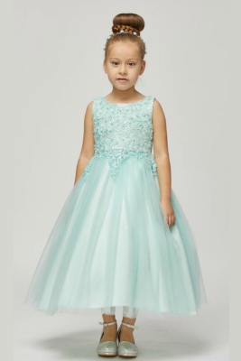 Girls Dress Style 5008 - MINT Short Beaded Dress