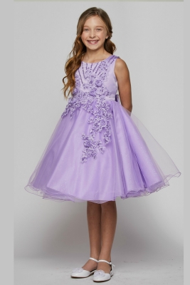 Girls Dress Style 9022 - Lavender Short Sequin Party Dress