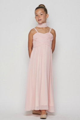 Girls Dress Style 5024 - Crepe Dress in Blush