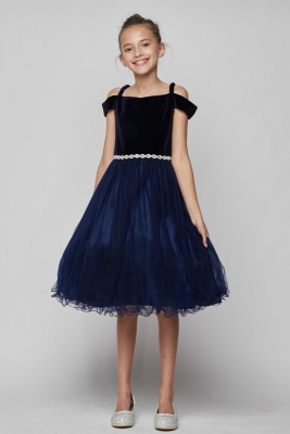 girls navy blue dress