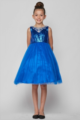 Girls Dress Style 5058 - Sleeveless Sequin Short Dress in Choice of Color