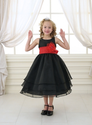 Black and White Flower Girl Dresses