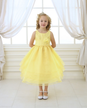 Yellows Flower Dresses Dress For Less S Dress Style 574 Yellow With Choice Of 25 Sash And Flower Options