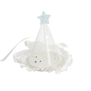 Glitzy White Birthday Party Hat