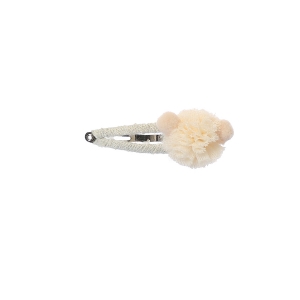 Ivory Pom Pom Hair Clip Set