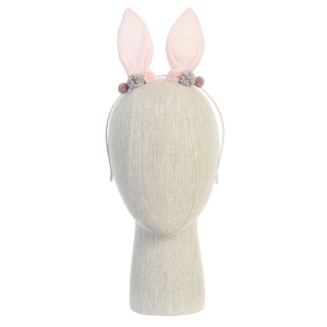 Blush Bunny Ear Pom Pom Hairband