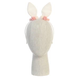 Ivory Bunny Ear Pom Pom Hairband