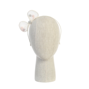 Ivory Pom Pom Bow Hairband