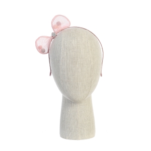 Pink Pom Pom Bow Hairband