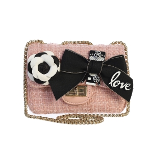 Pink Tweed Purse with a bow