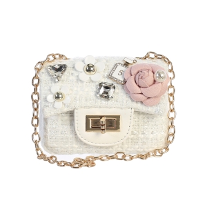 White Mini Tweed Purse