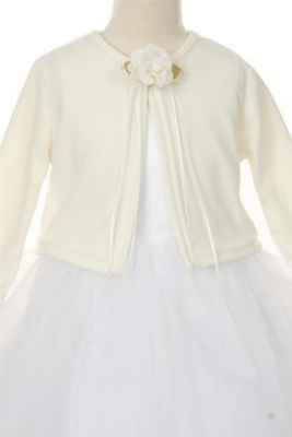 Ivory Long Sleeved Cardigan with Flower Detail