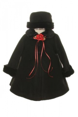 Black Baby Fleece Cape Coat