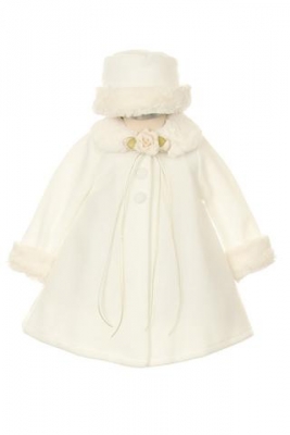 Ivory Baby Fleece Cape Coat