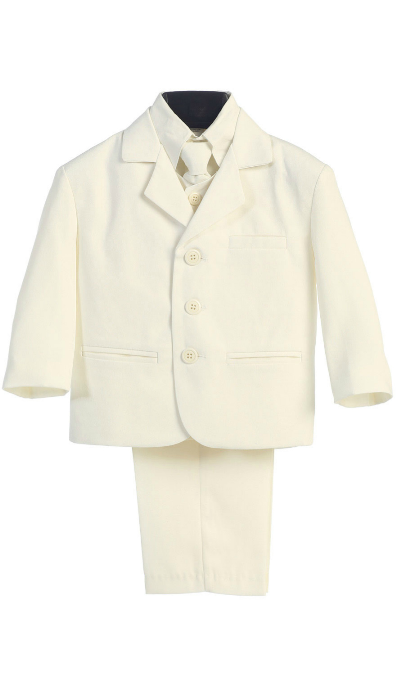 Boys 5 Piece Suit Set Style 3710 - IVORY