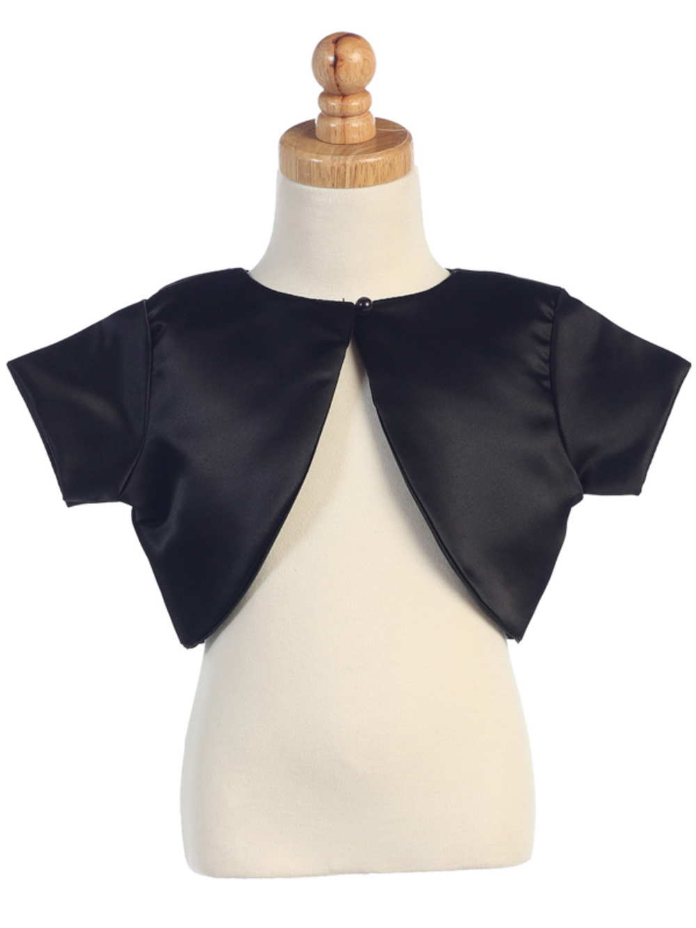 Black Short Sleeved Satin Bolero Style 9306