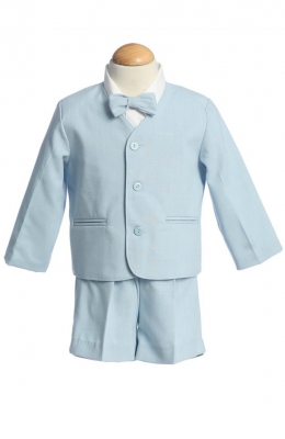 2T Dark Gray Baby Boy Toddler Eton 5pc Formal Vest Shorts Set Suits Hat S-4T 