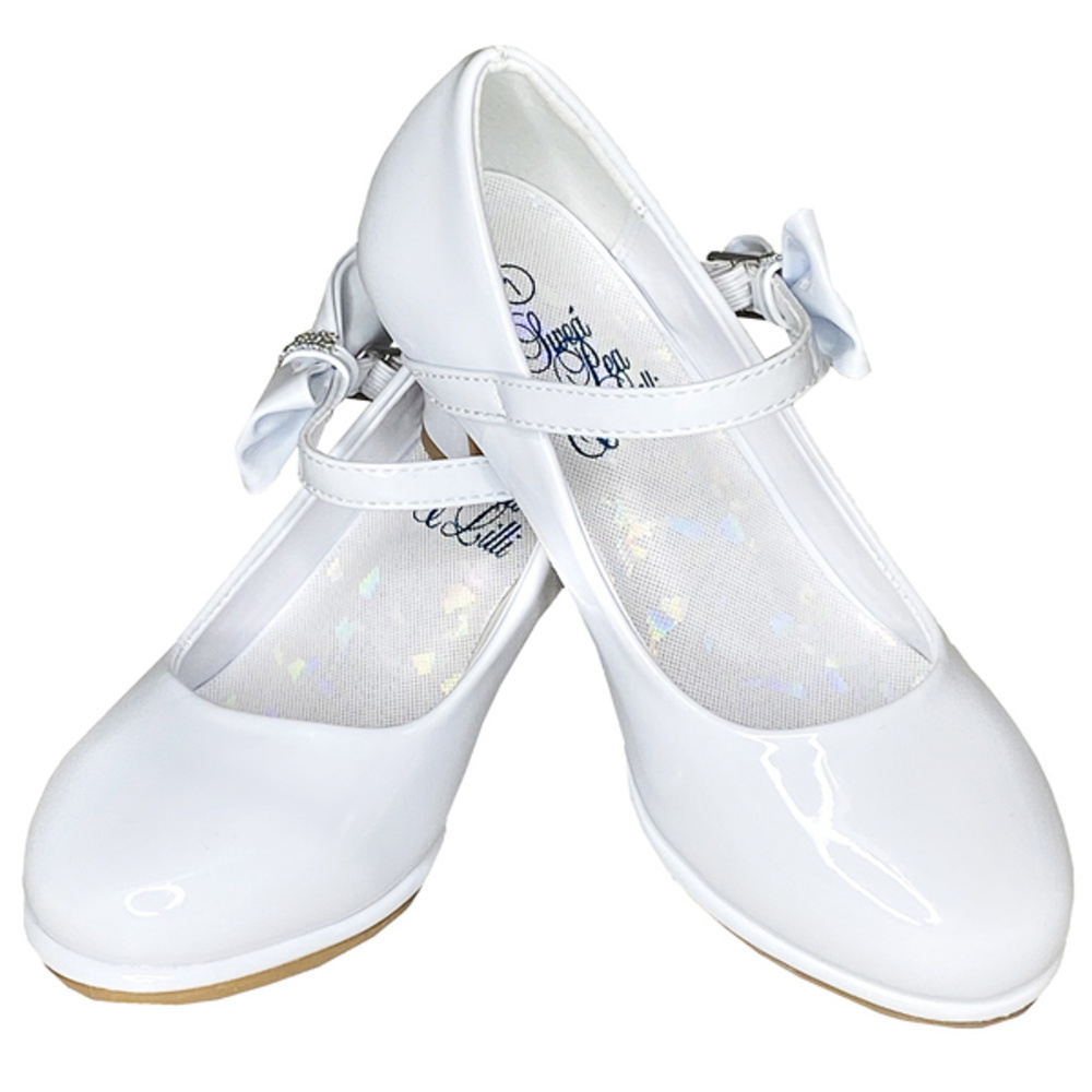 White Heeled Shoes with Bow Details - Style PEARL