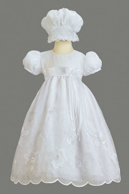 Christening-Baptism Style  SAMANTHA- Embroidered Organza Dress
