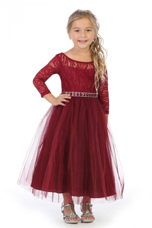 girls burgundy dress