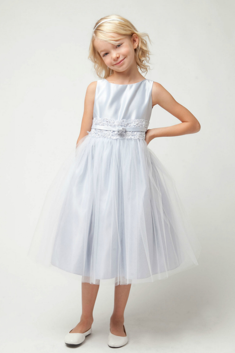 Lemonkids Flower Girl Pearls Lacework Sweet Princess Mesh Bubble Fancy Dress