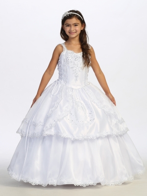 Satin Two Piece Dress with Gorgeous Embroidered Maria and Lace Details